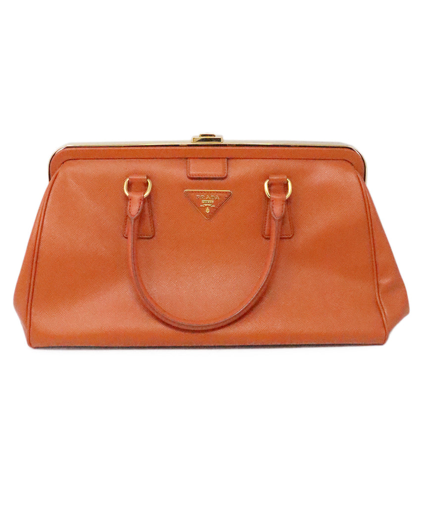 Prada Orange Leather Handbag 