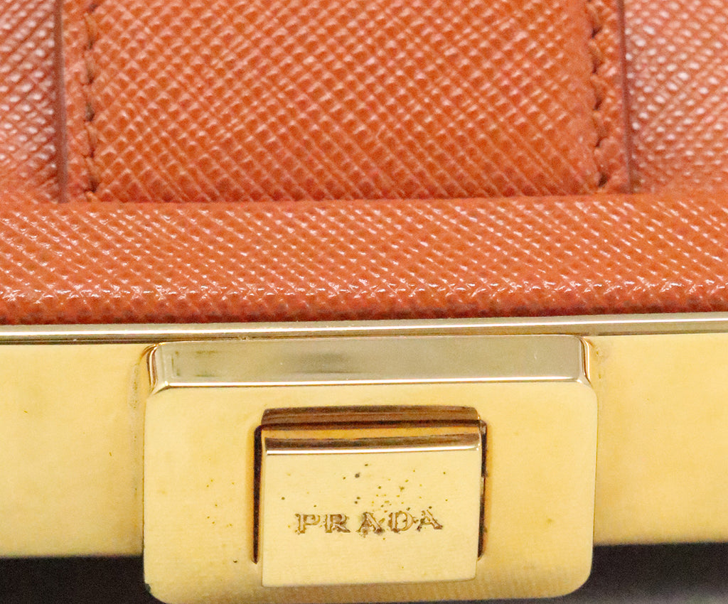 Prada Orange Leather Handbag 8