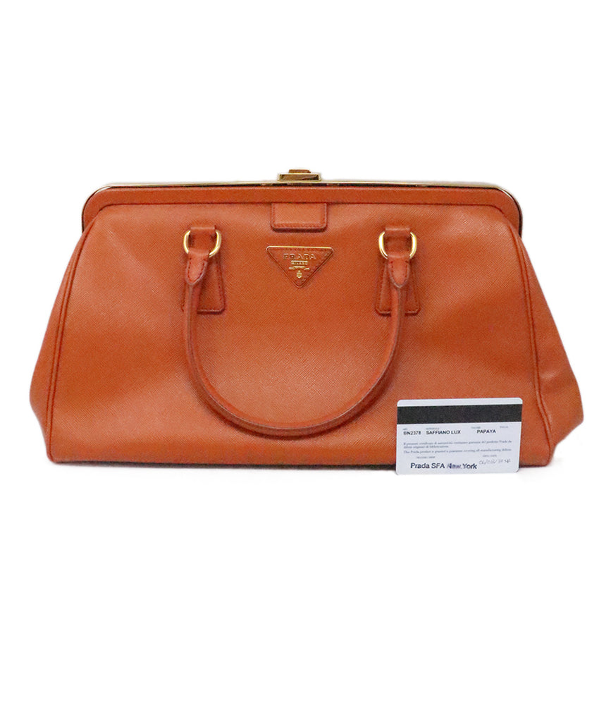 Prada Orange Leather Handbag 5