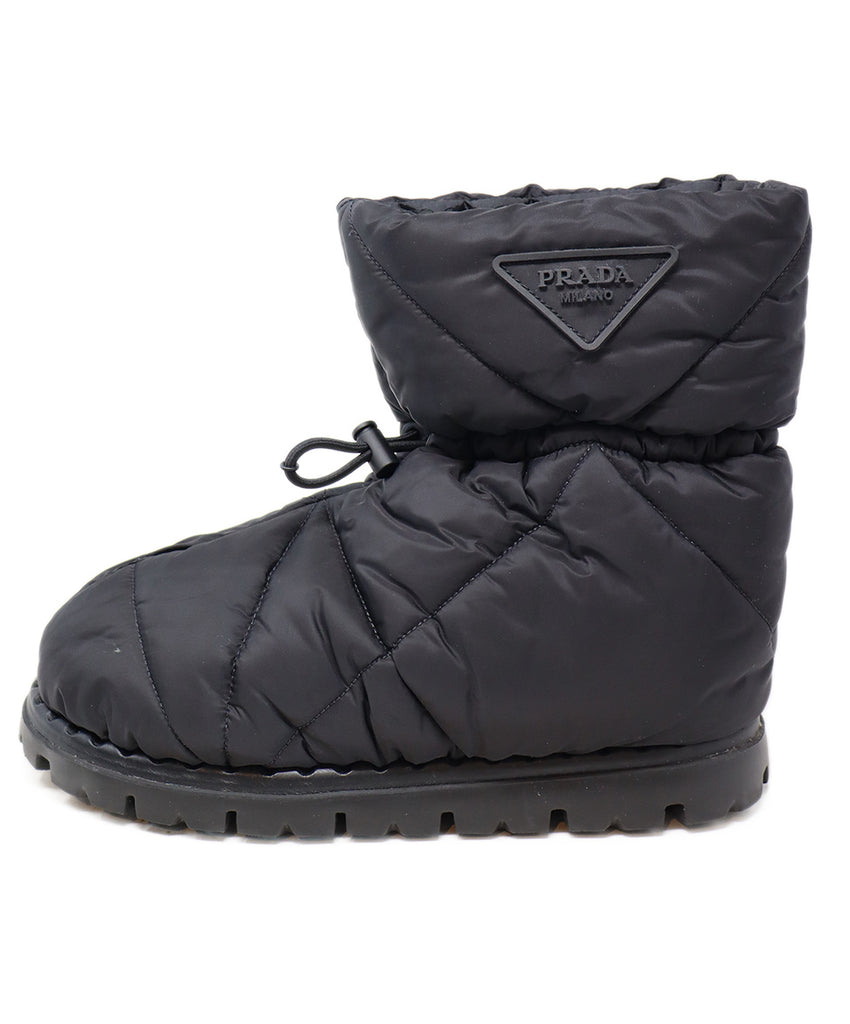 Prada Black Puffy Nylon Drawstring Booties 1