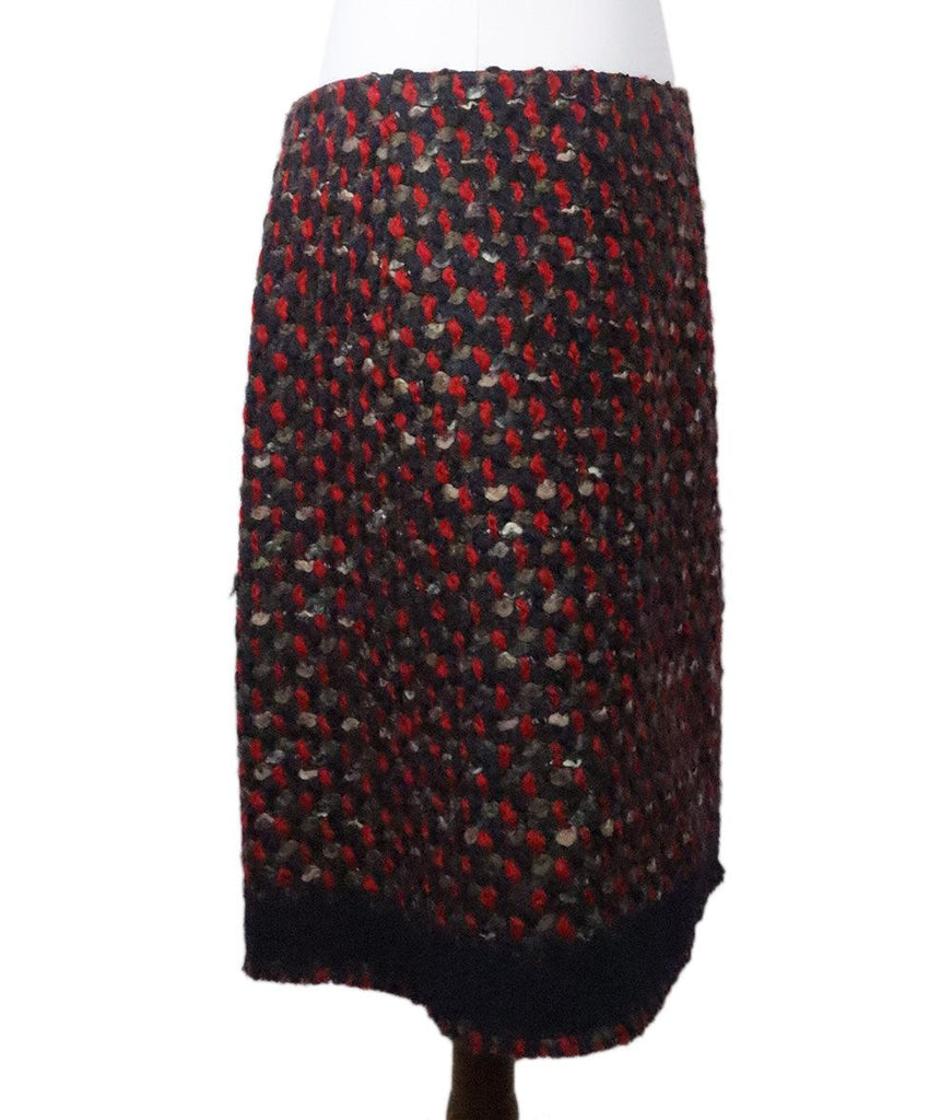 Prada Red & Blue Tweed Skirt sz 8 - Michael's Consignment NYC