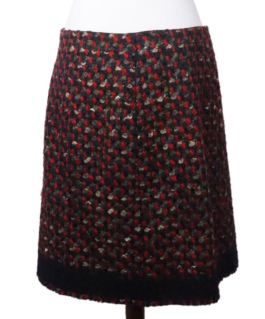 Prada Red & Blue Tweed Skirt sz 8 - Michael's Consignment NYC