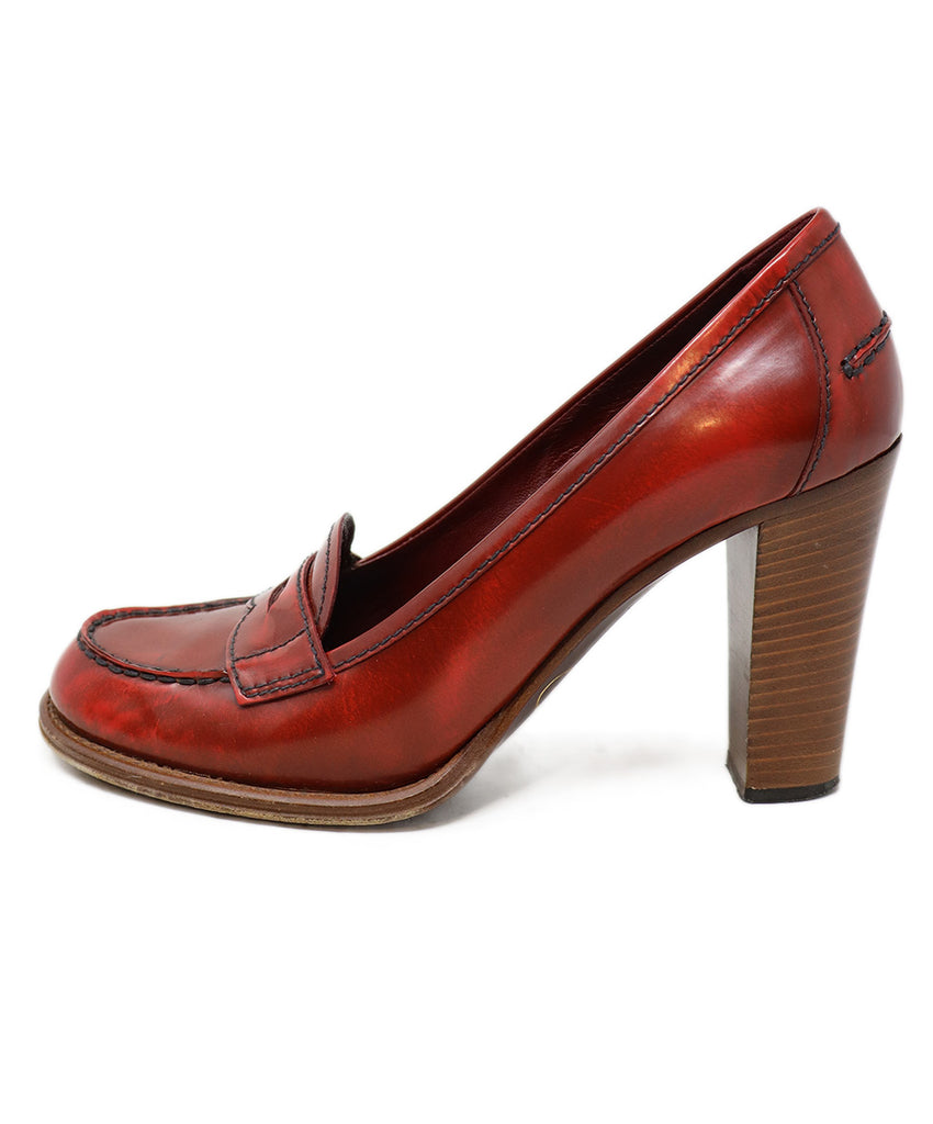 Prada Red Leather Loafers sz 7.5 - Michael's Consignment NYC