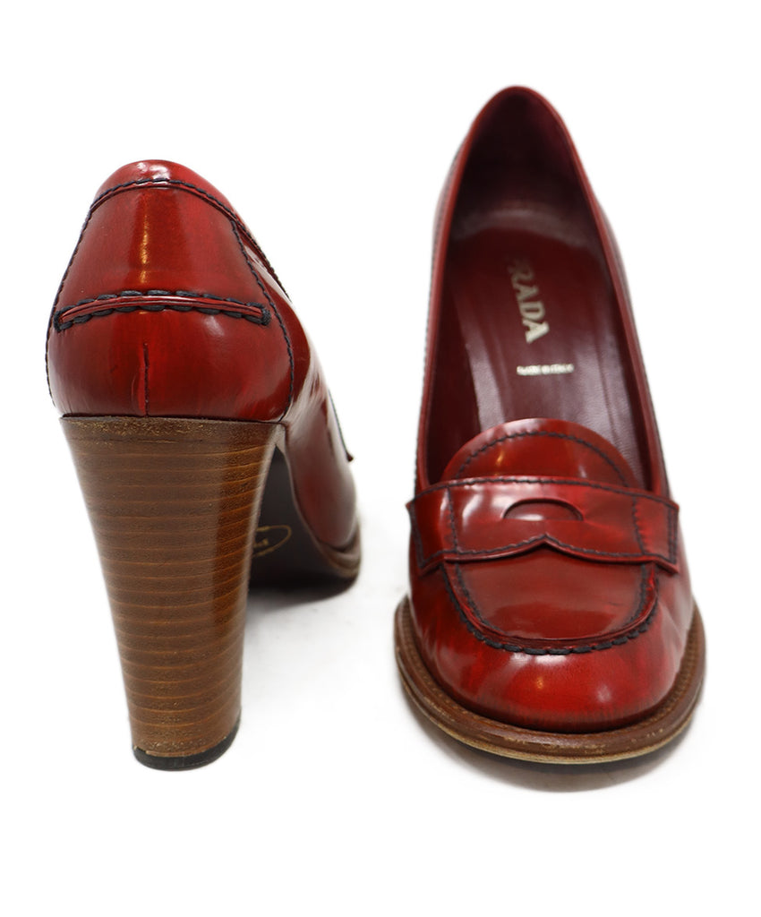Prada Red Leather Loafers sz 7.5 - Michael's Consignment NYC