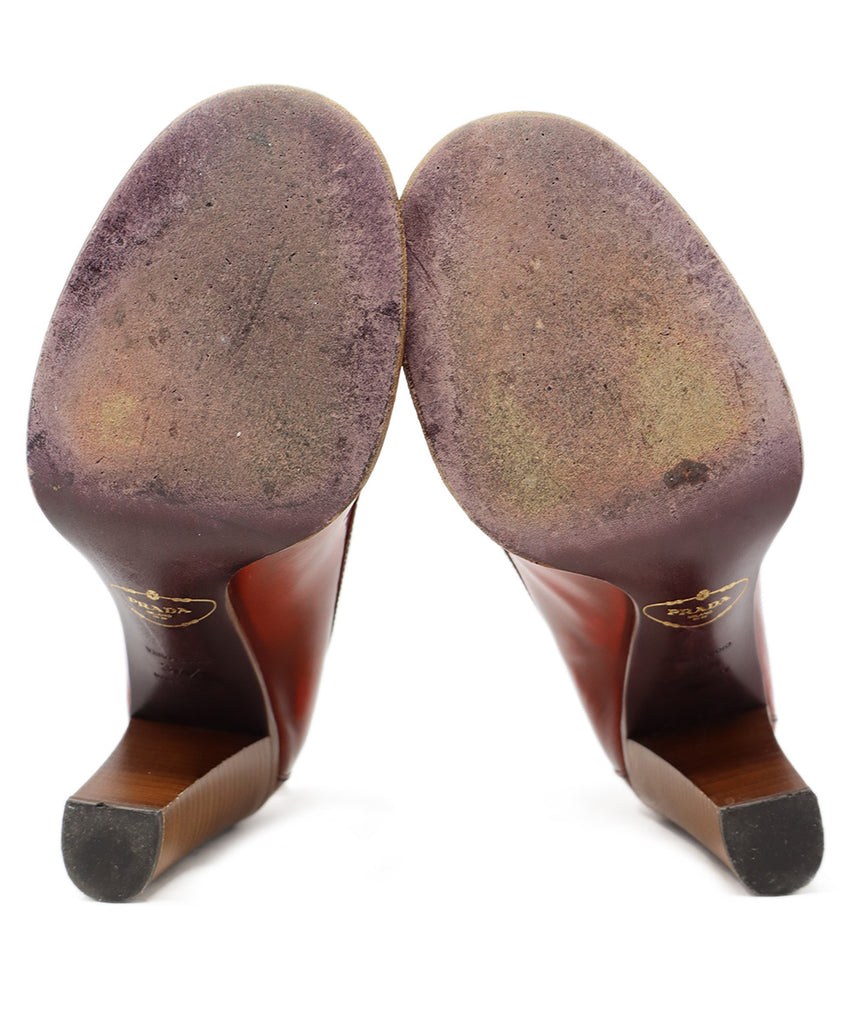 Prada Red Leather Loafers sz 7.5 - Michael's Consignment NYC