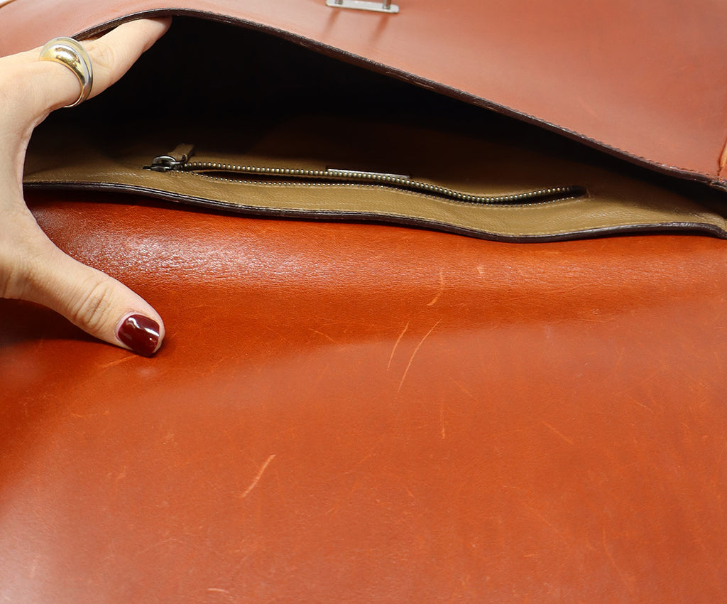 Prada Rust Brown Leather Shoulder Bag 6