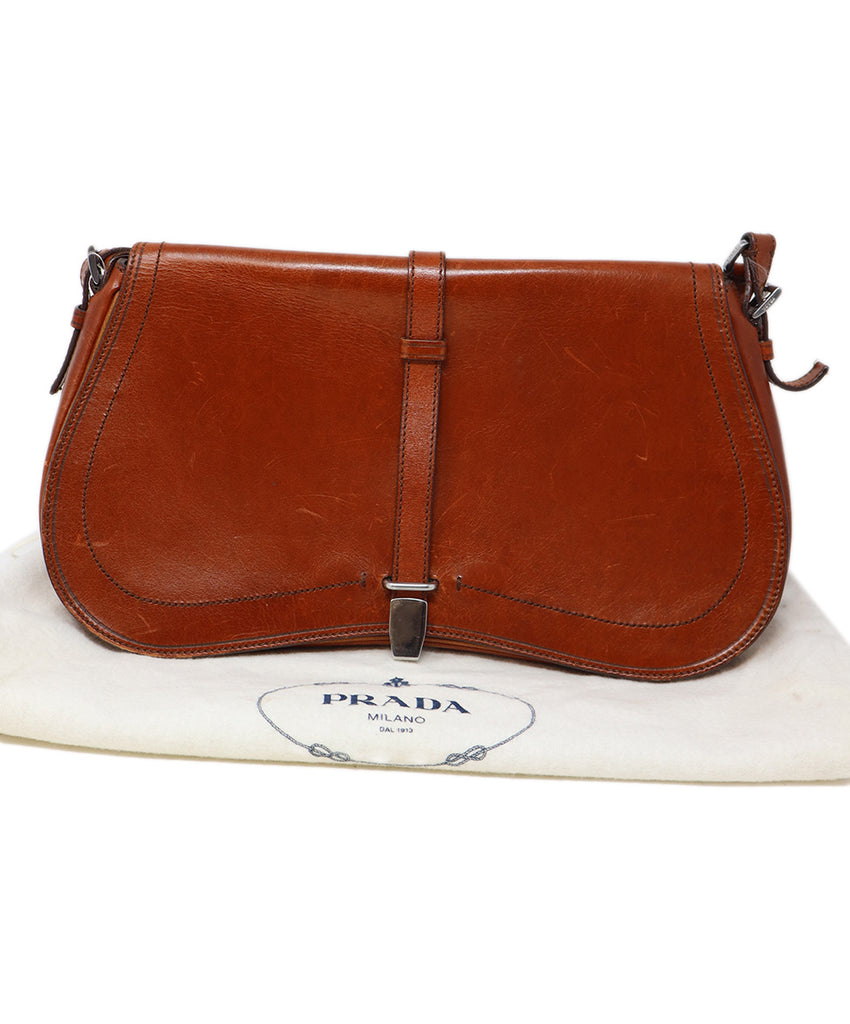 Prada Rust Brown Leather Shoulder Bag 5
