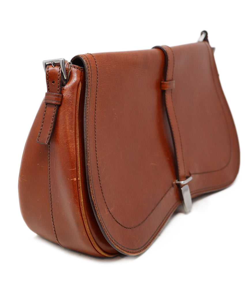Prada Rust Brown Leather Shoulder Bag 1