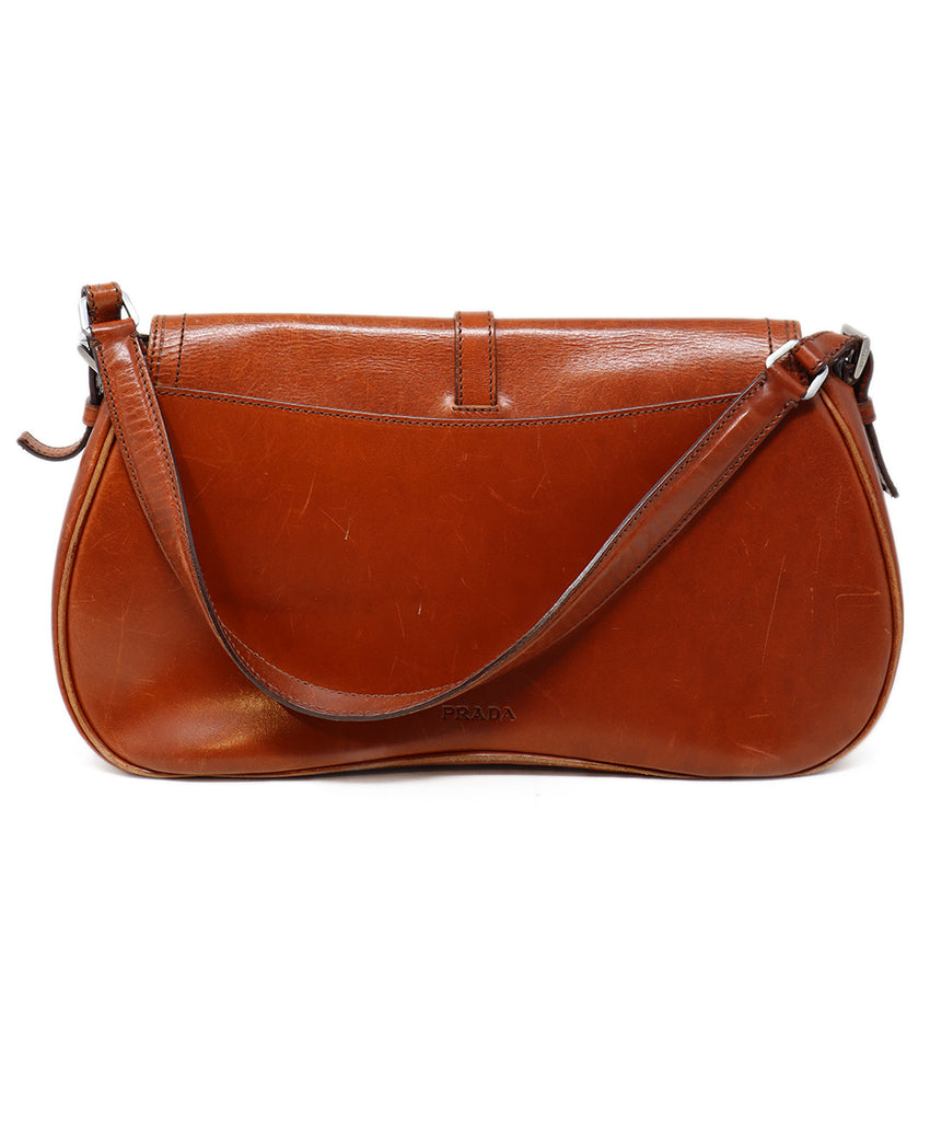 Prada Rust Brown Leather Shoulder Bag 2