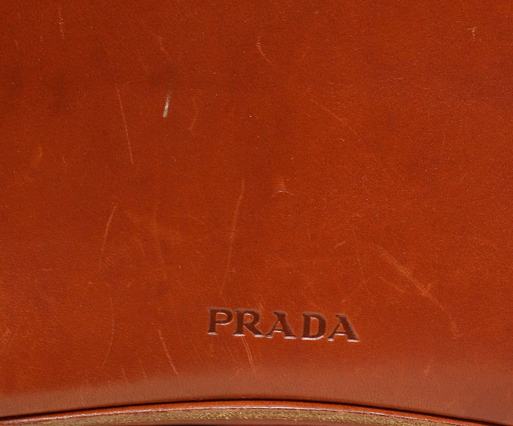 Prada Rust Brown Leather Shoulder Bag 14