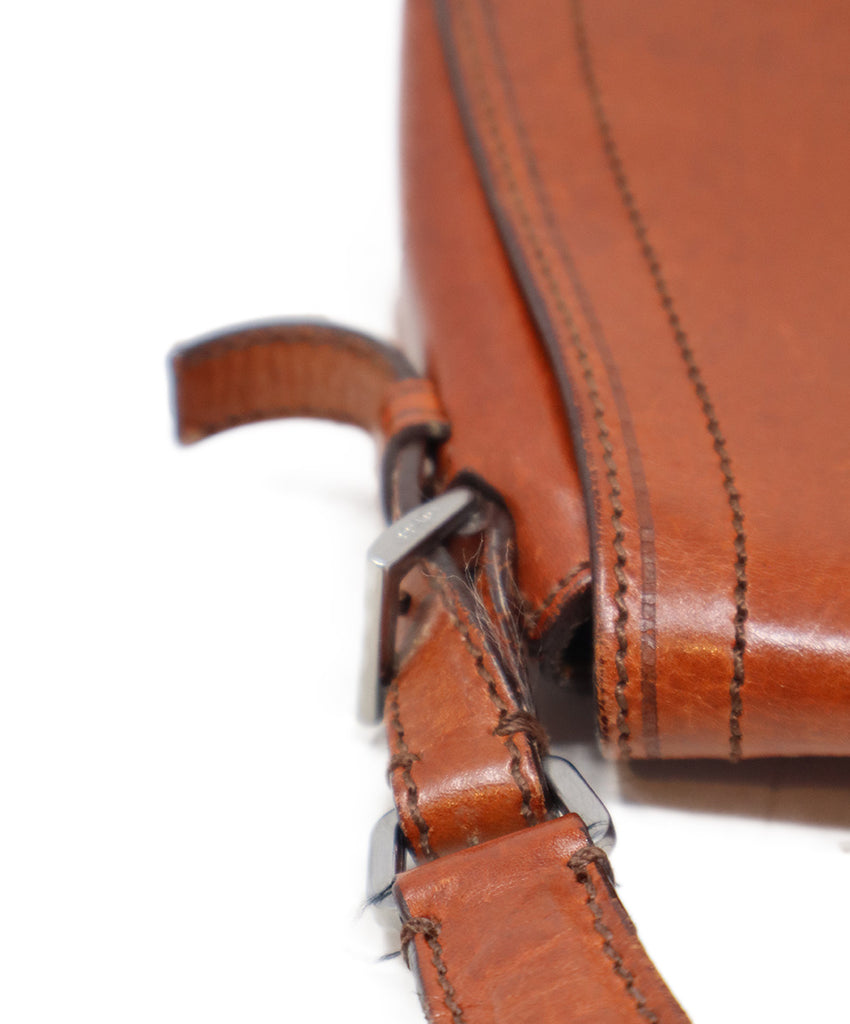 Prada Rust Brown Leather Shoulder Bag 9