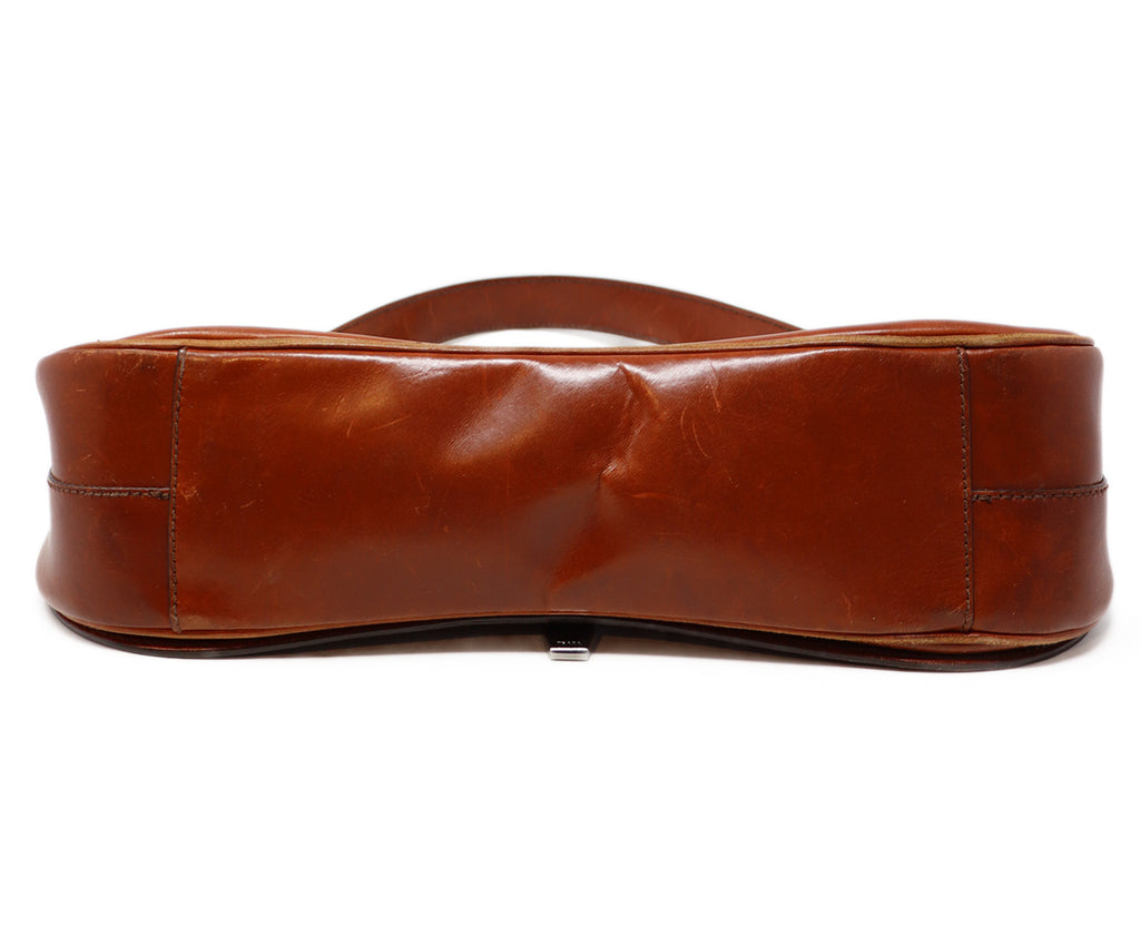Prada Rust Brown Leather Shoulder Bag 3