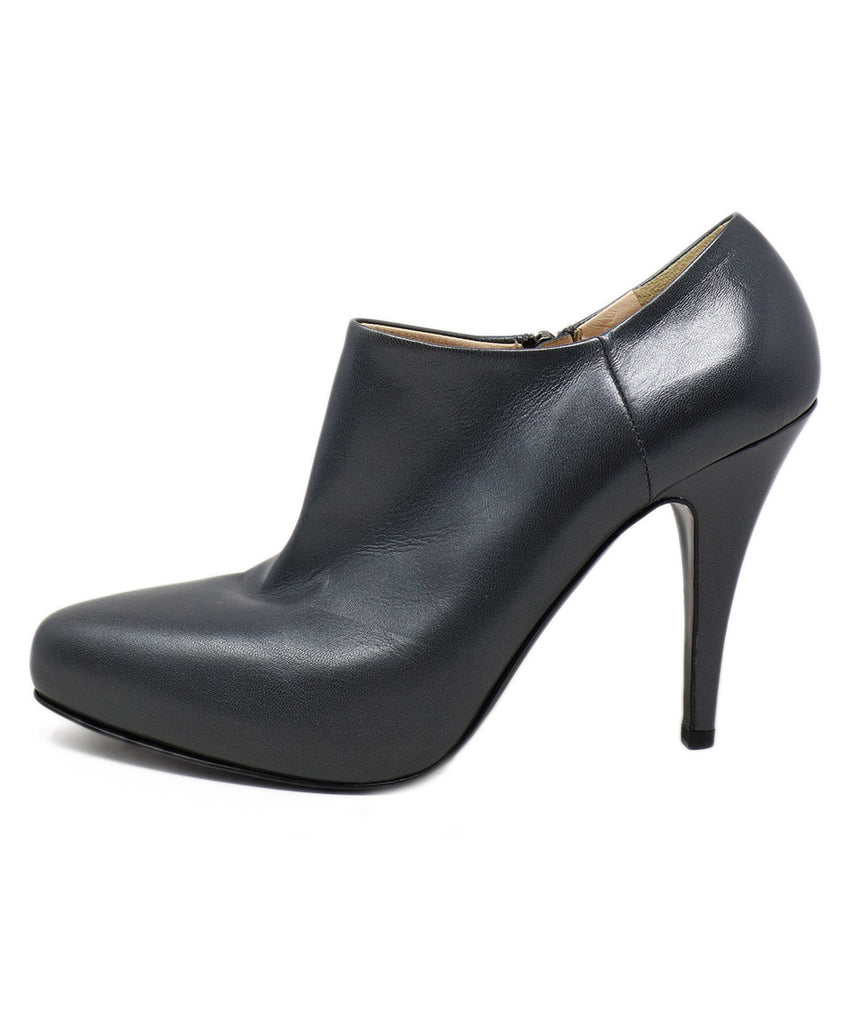 Prada Silver Leather Heeled Booties 1