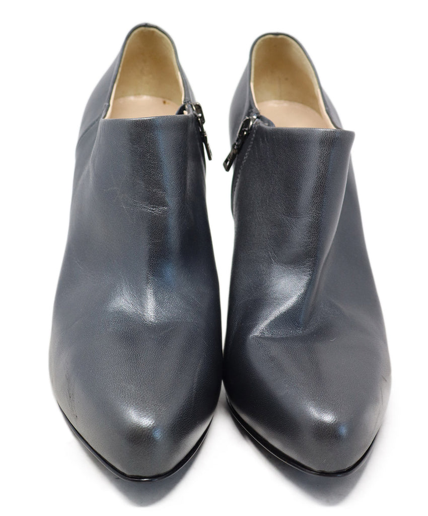 Prada Silver Leather Heeled Booties 3