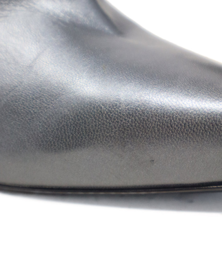 Prada Silver Leather Heeled Booties 5