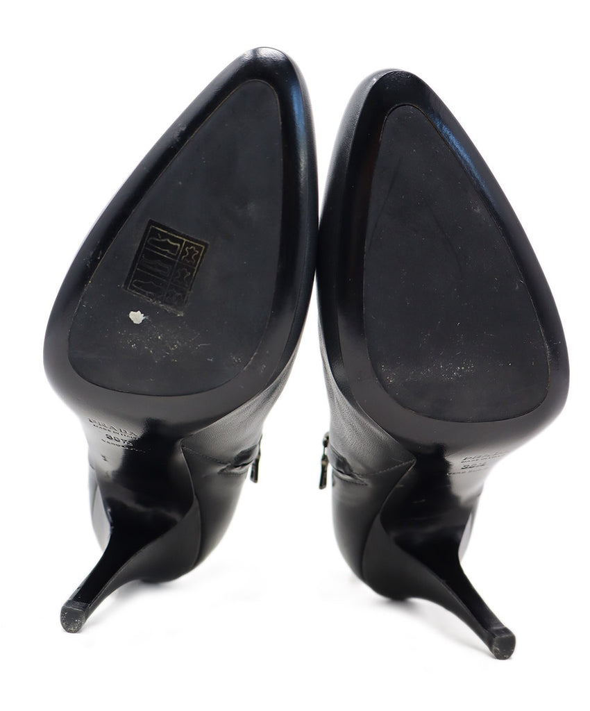 Prada Silver Leather Heeled Booties 4