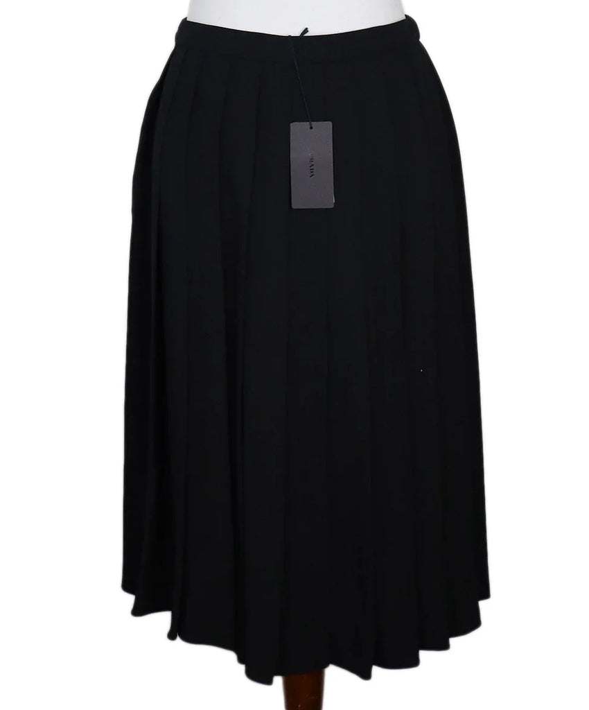 Prada Black Pleated Skirt sz 6 - Michael's Consignment NYC