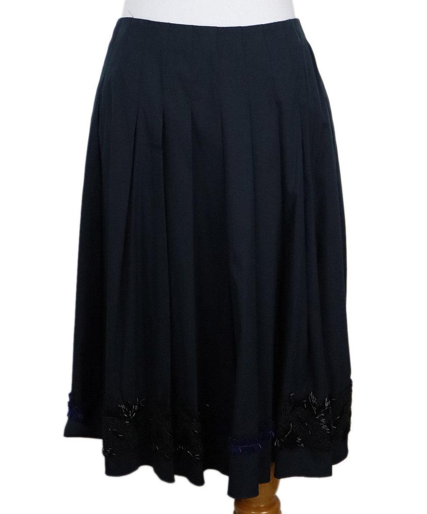 Prada Navy Beaded Skirt 