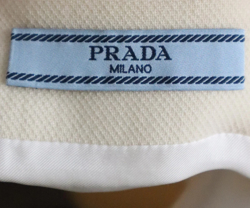 Prada Cream Wool Gold Button Skirt sz 6 - Michael's Consignment NYC