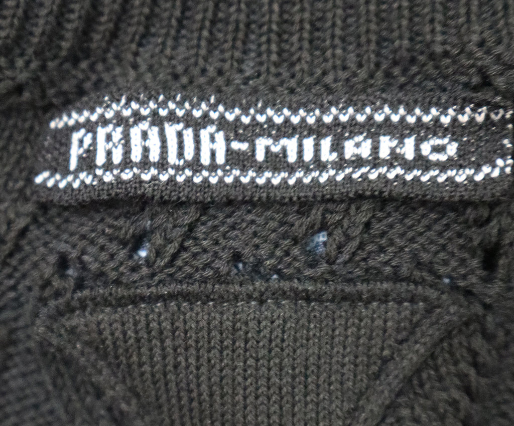 Prada Black Cotton Open Knit Turtleneck 5