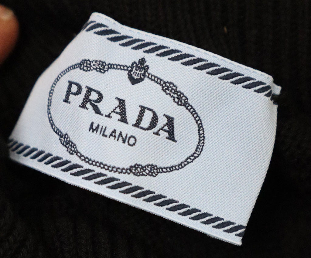 Prada Black Cotton Open Knit Turtleneck 3