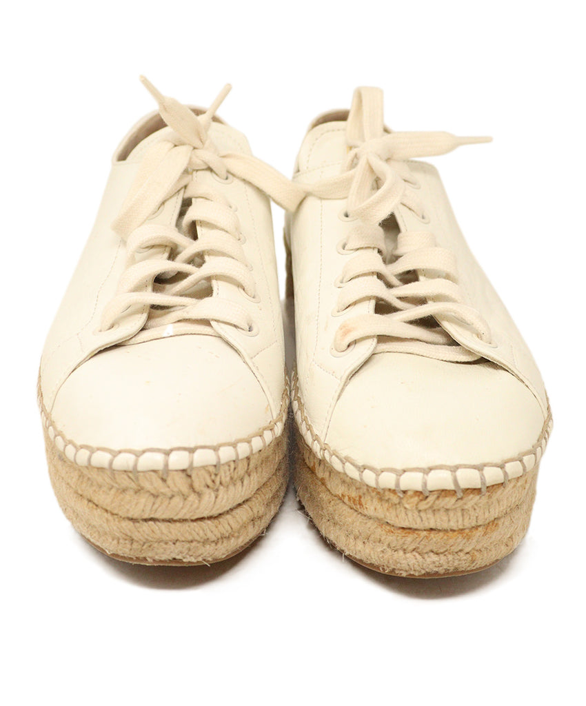 Prada White Leather Espadrille Sneakers 3