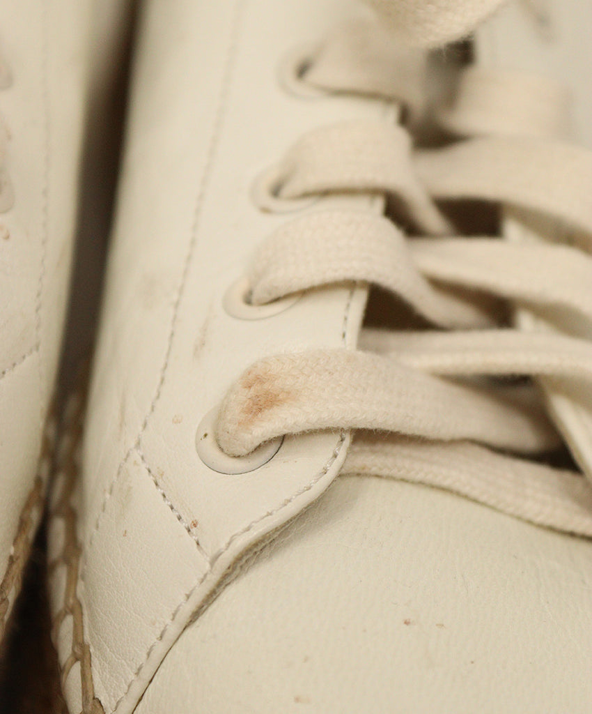 Prada White Leather Espadrille Sneakers 6