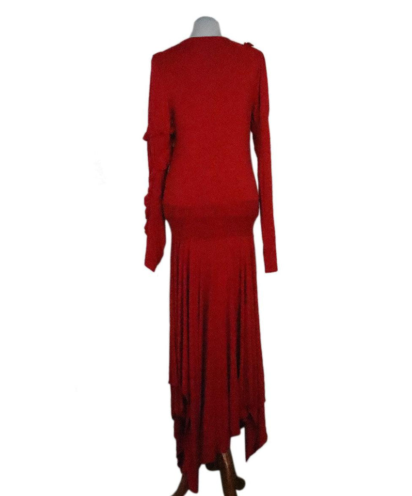 Preen Red Longsleeve Ruffle Dress 2