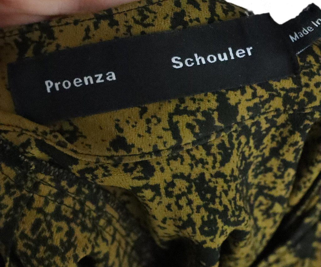 Proenza Schouler Black & Gold Print Blouse sz 6 - Michael's Consignment NYC