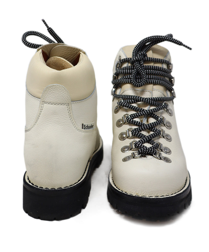 Proenza Schouler Ivory Leather Lace-Up Booties sz 8 - Michael's Consignment NYC