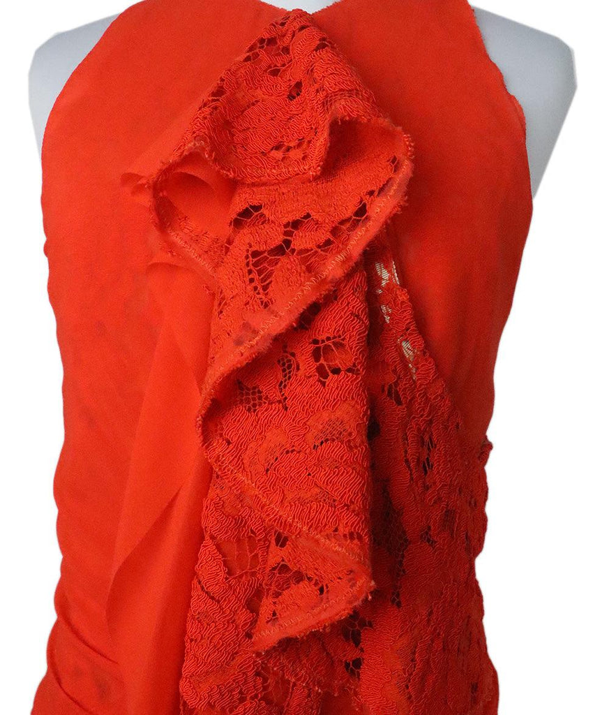 Proenza Schouler Orange Silk & Lace Dress sz 0 - Michael's Consignment NYC