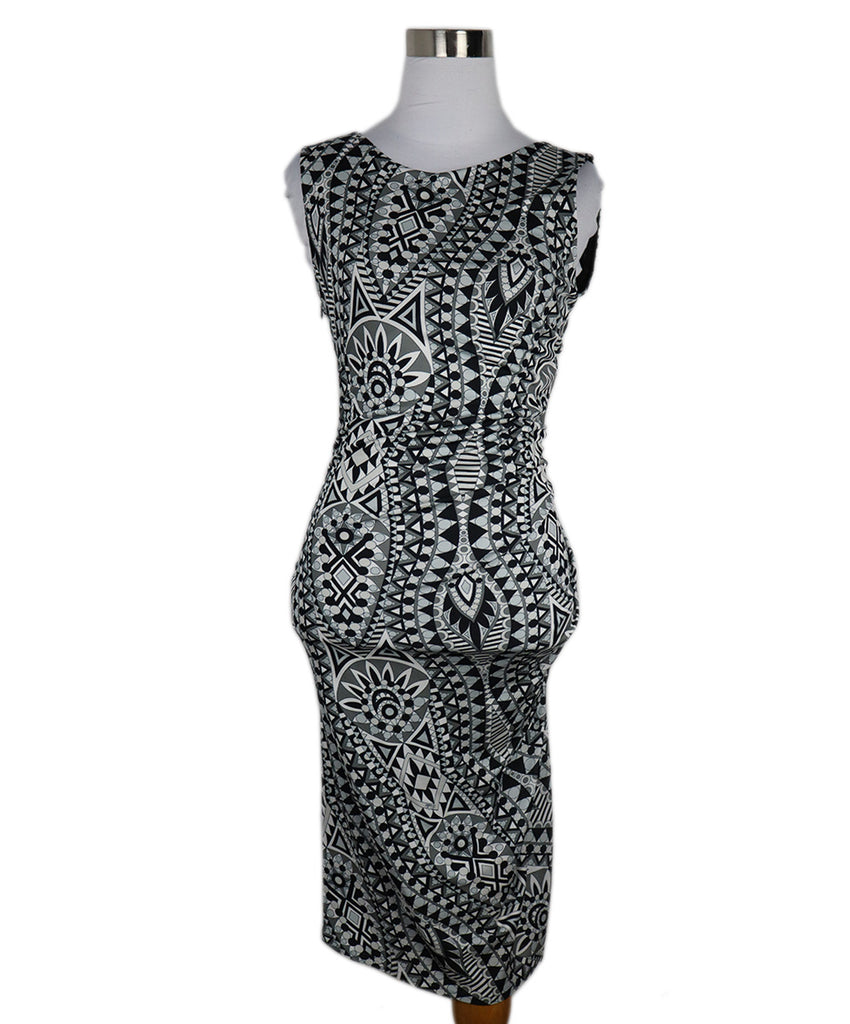 Emilio Pucci Black White & Grey Print Dress 