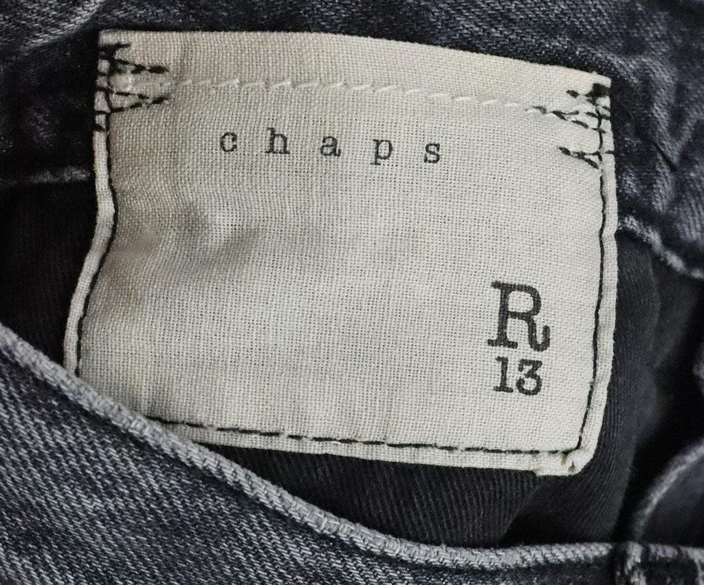 R13 Black Denim & Leather Pants sz 0 - Michael's Consignment NYC
