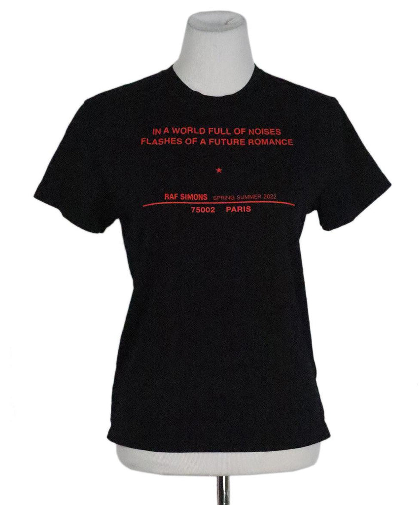Raf Simons Black & Red Print T-Shirt sz 2 - Michael's Consignment NYC