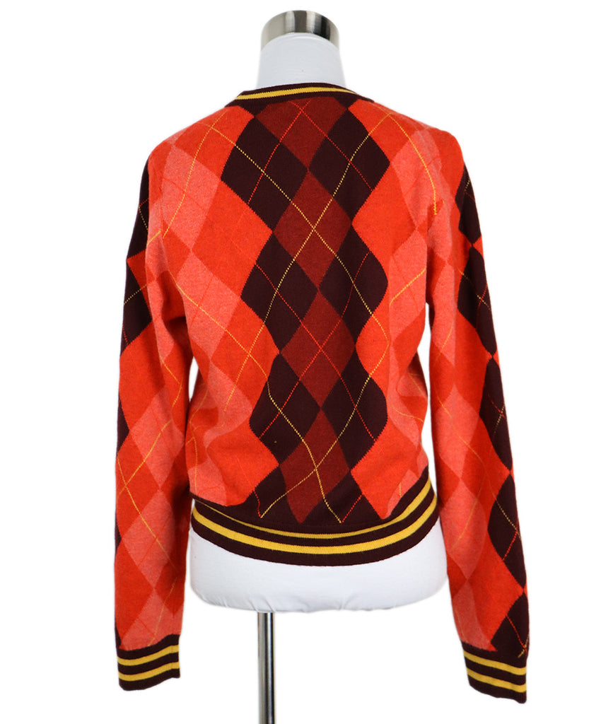 Rag & Bone Red Argyle Print Wool Sweater 2