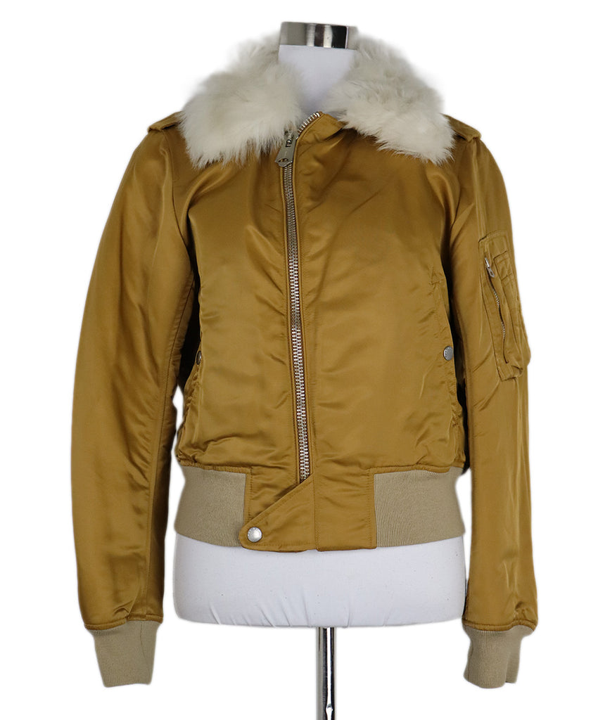 Rag & Bone Mustard & White Fur Collar Jacket 