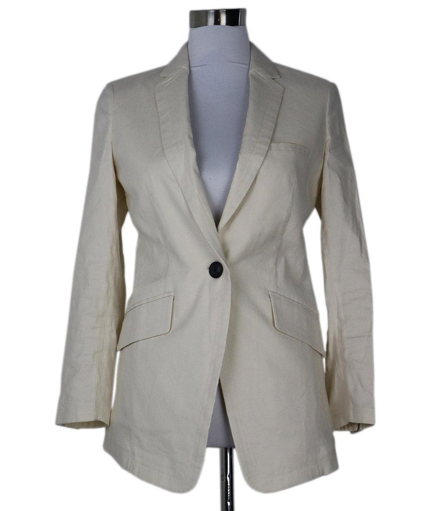 Rag & Bone Ivory Linen Margot Blazer 