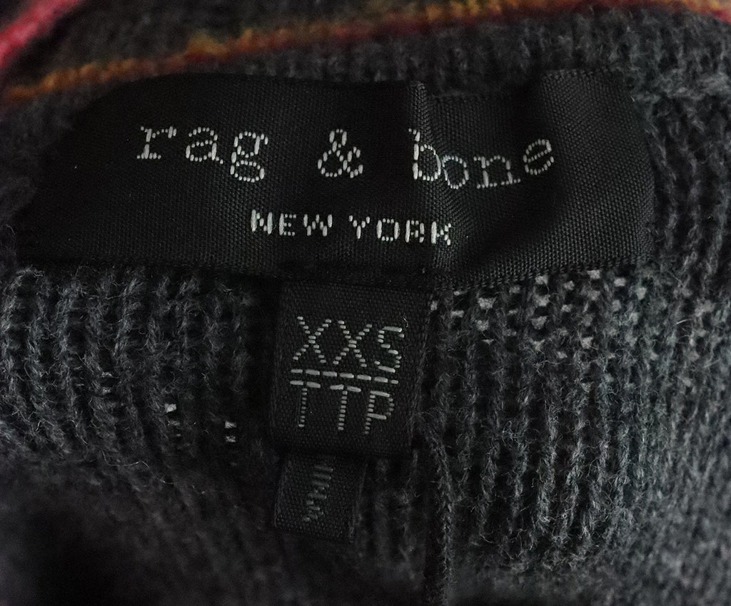 Rag & Bone Grey & Multicolor Striped Sweater 3