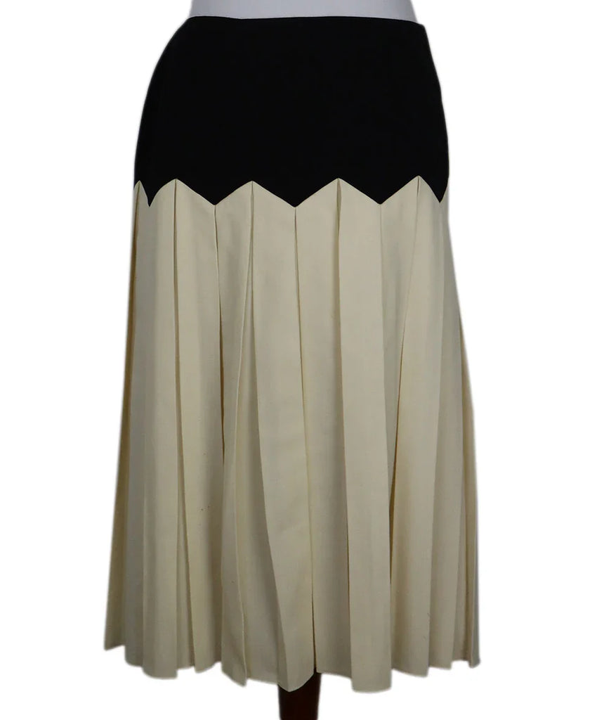 Ralph Lauren B&W Pleated Wool Skirt sz 8 - Michael's Consignment NYC