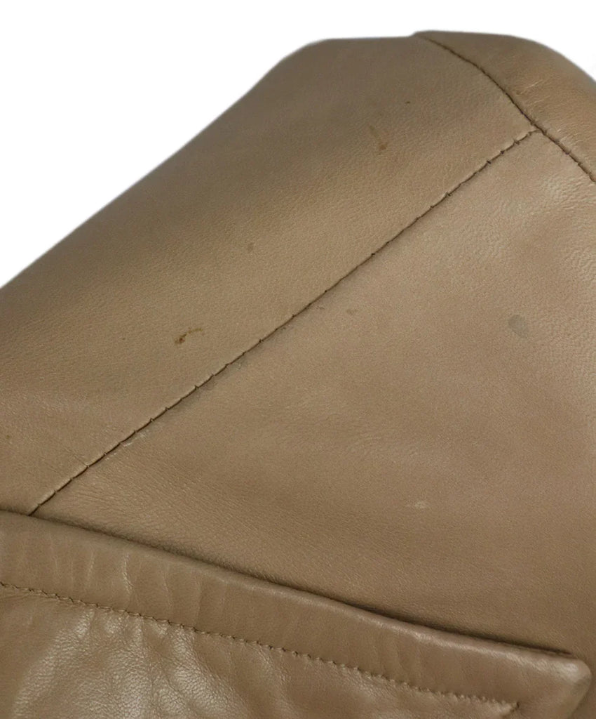 Ralph Lauren Vintage Beige Leather Jacket sz 8 - Michael's Consignment NYC