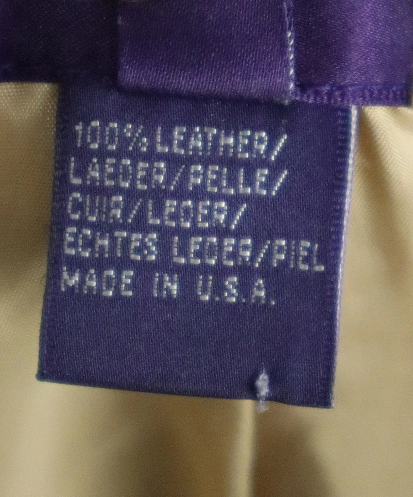 Ralph Lauren Vintage Beige Leather Jacket sz 8 - Michael's Consignment NYC