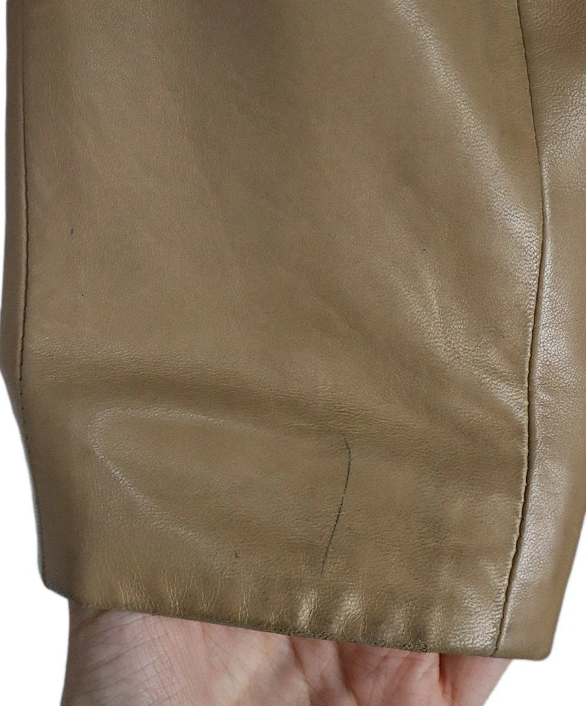 Ralph Lauren Vintage Beige Leather Jacket sz 8 - Michael's Consignment NYC