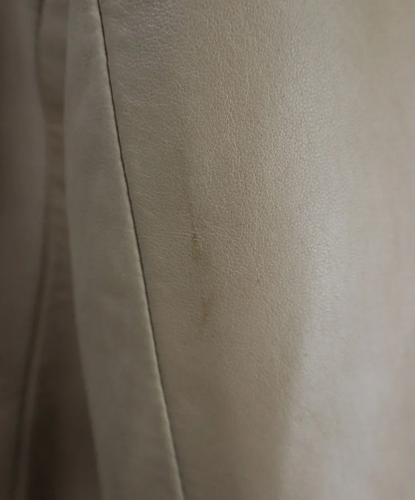 Ralph Lauren Vintage Beige Leather Jacket sz 8 - Michael's Consignment NYC