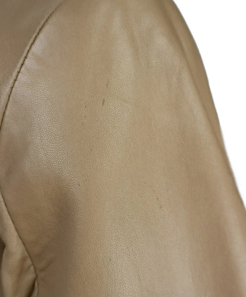 Ralph Lauren Vintage Beige Leather Jacket sz 8 - Michael's Consignment NYC