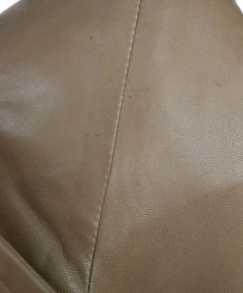 Ralph Lauren Vintage Beige Leather Jacket sz 8 - Michael's Consignment NYC