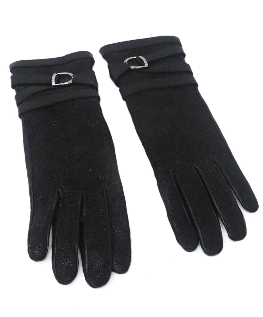 Ralph Lauren Black Leather Gloves 