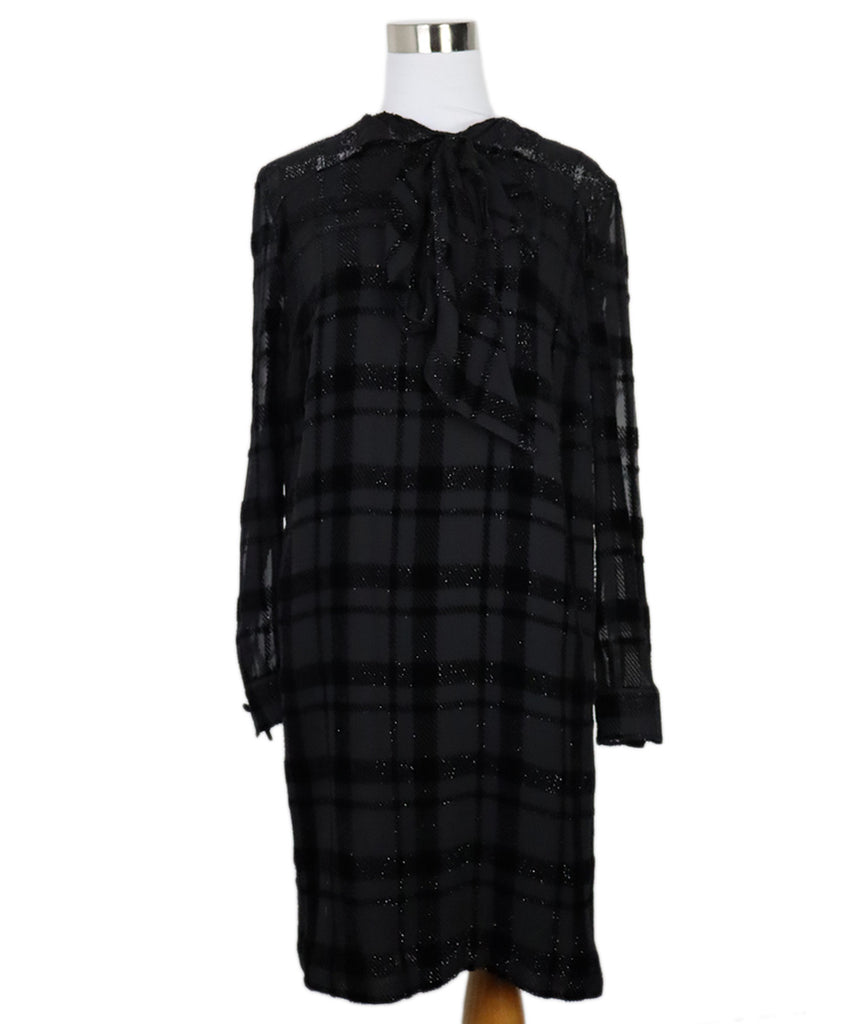 Ralph Lauren Metallic Black Plaid Dress 
