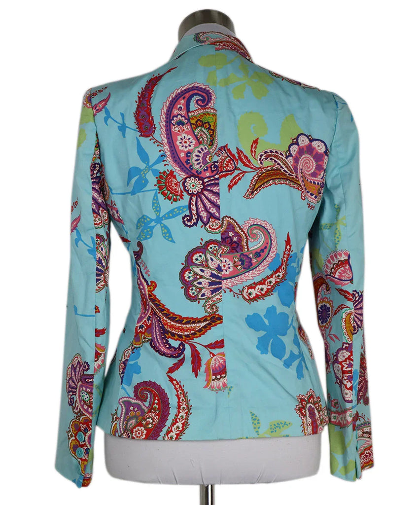 Ralph Lauren Blue & Multicolor Print Blazer sz 6 - Michael's Consignment NYC