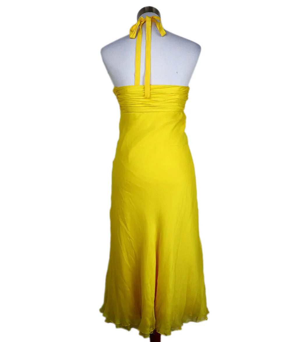 Ralph Lauren Yellow Silk Halter Dress sz 8 l Michael's Luxury Consignment Michael's Consignment NYC Ralph Lauren Yellow Silk Halter Dress sz 8 l Michael's Luxury Consignment Michael's Consignment NYC