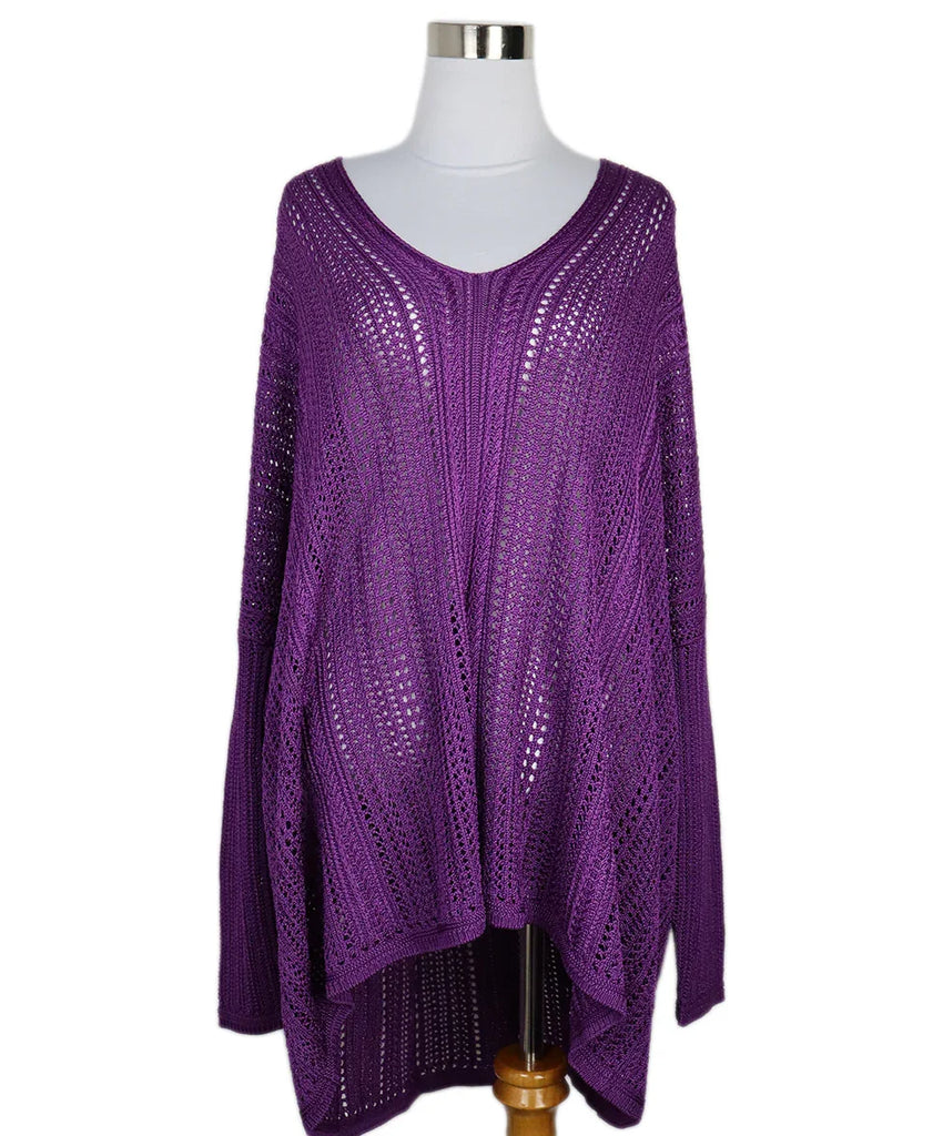 Ralph Lauren Purple Cotton Knit Sweater sz 14 - Michael's Consignment NYC